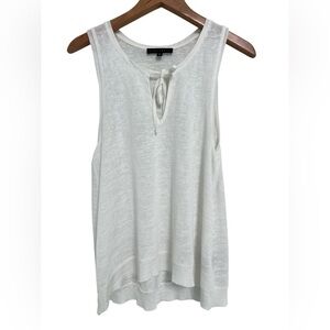Sanctuary Serene Laced Sleeveless Tank Top White Size Small